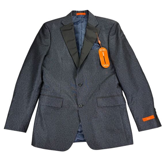 Tallia Mens Slim Fit Sparkle Dinner Jacket Sport Coat Navy Blue 40L